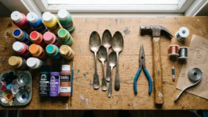 Materiales necesarios para hacer manualidades con cucharas viejas para el jardín