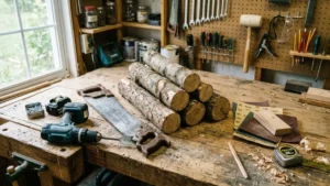 Materiales necesarios para hacer manualidades con troncos de madera