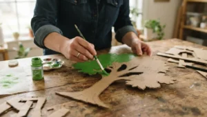Pinta el árbol, ilustrando el proceso de pintura